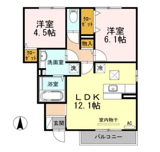 コデアスIM A棟【2階】の間取り