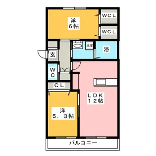 ルミエール峰沢【2階】の間取り