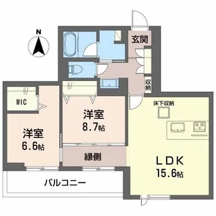 Crestieq大岩本町【1階】の間取り