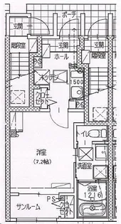 トリニティ下川東【1階】の間取り