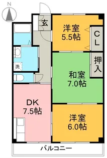 SINAJYURIME・GREEN(シナジュライム・グリーン)西【1階】の間取り
