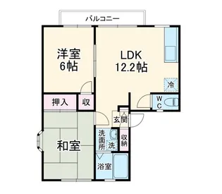 バーレイハイツ【1階】の間取り