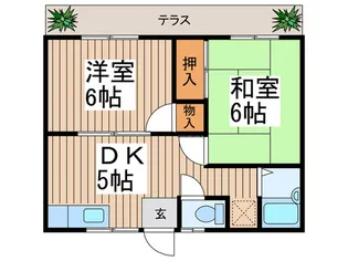 スカイハイツB棟【1階】の間取り