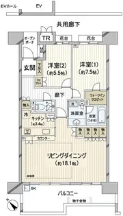 幕張ベイタウンファーストウイングD棟【2階】の間取り