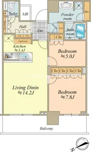 ザ・タワー横浜北仲【12階】の間取り