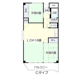 ハイデンス宮城野【3階】の間取り