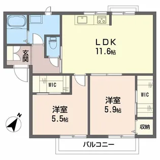 ニューライフ越智【2階】の間取り