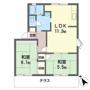 中津ハイツ【1階】の間取り