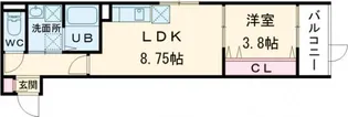 ジュネスMimi東加古川【1階】の間取り