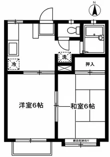 アパルタメント汐入【2階】の間取り