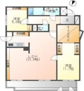 朝日プラザ白石【4階】の間取り