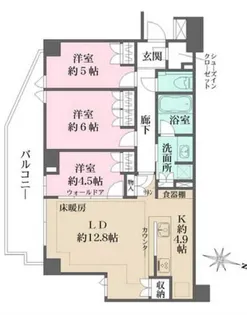 ザ・パークハウス経堂レジデンス【4階】の間取り