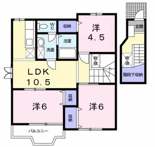 ソレイユ・ルヴァン B棟【2階】の間取り
