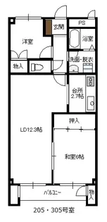ヴァンデメール藤倉【2階】の間取り