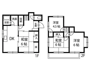 長野県松本市大字岡田松岡【一戸建】の間取り