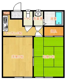 七ヶ浜ハイツ【2階】の間取り