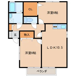 ノイホーフ若宮弐番舘【1階】の間取り