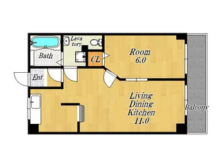 1LDKの間取り画像