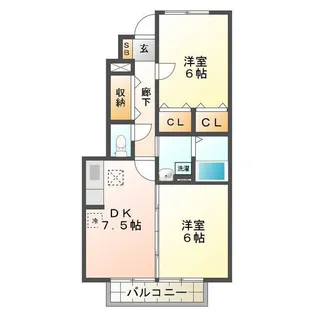 エステート陽だまり【1階】の間取り