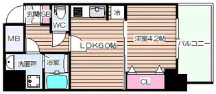 S-RESIDENCE江坂【7階】の間取り