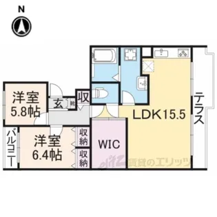 富雄サンパレス2号館【2階】の間取り