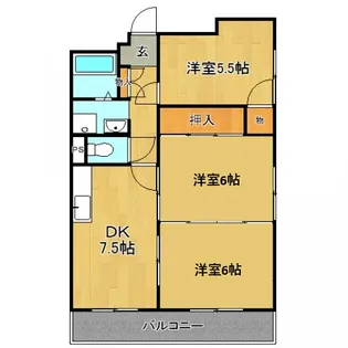 Calm西条中央【1階】の間取り