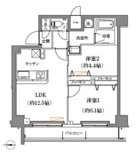ライジングプレイス両国三番館【6階】の間取り