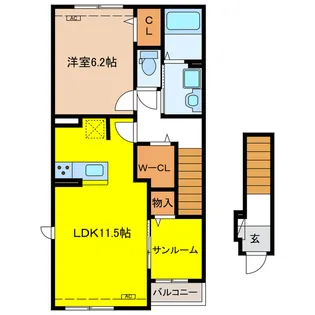 岐阜県大垣市中川町2【アパート】の間取り