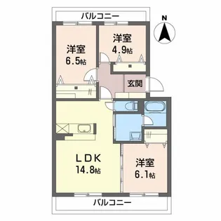 静岡県静岡市駿河区石田3【マンション】の間取り