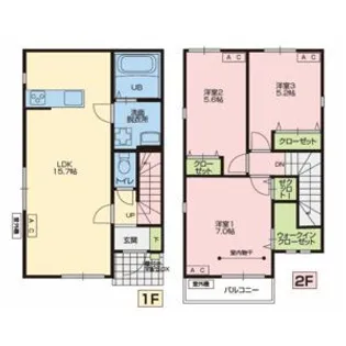 茨城県つくば市谷田部【一戸建】の間取り