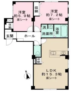 カーサ エレンシア【1階】の間取り
