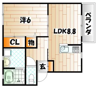 ビッグフィールド高坊【1階】の間取り