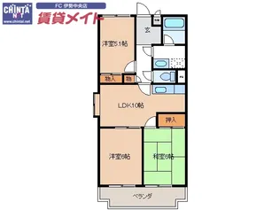 ヴェルドミールさくらぎ【1階】の間取り