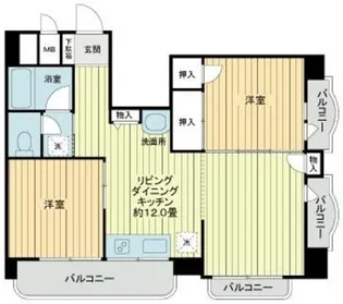 ライオンズマンション駒形【7階】の間取り