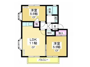 フリーダムK【2階】の間取り