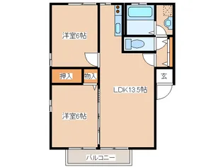宮崎県都城市立野町【アパート】の間取り