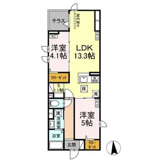 セレスティア六町II【1階】の間取り