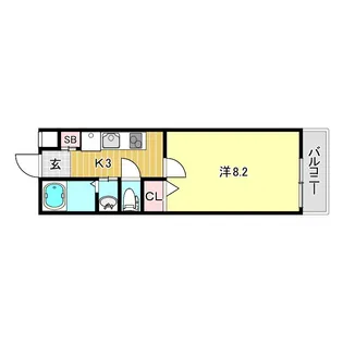 ニューアートハウス甲子園【1階】の間取り