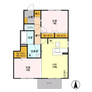 リバーストーン C【1階】の間取り