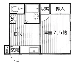 ハイツハッピーバレー高輪【1階】の間取り