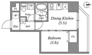 クオリタス浅草橋【13階】の間取り