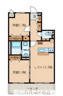 ルナコート博多南【2階】の間取り