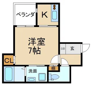 イーズ香里園【1階】の間取り