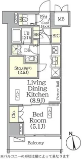 ザ・パークハビオ神楽坂レジデンスSouth【10階】の間取り