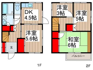 千葉県市川市北国分2【一戸建】の間取り
