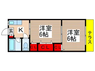 ジェニファー勝田台【1階】の間取り