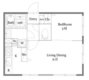 Aster日暮里【1階】の間取り