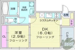 ハーモニーテラス東仙台15【1階】の間取り