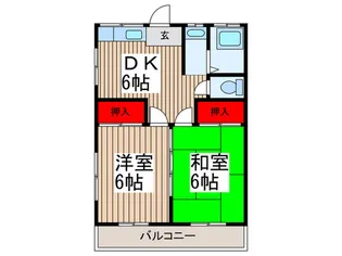 野島ハイツ【2階】の間取り