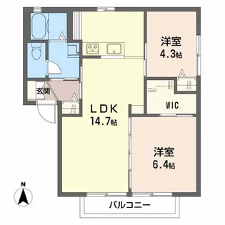 ドミール平井II C棟【2階】の間取り